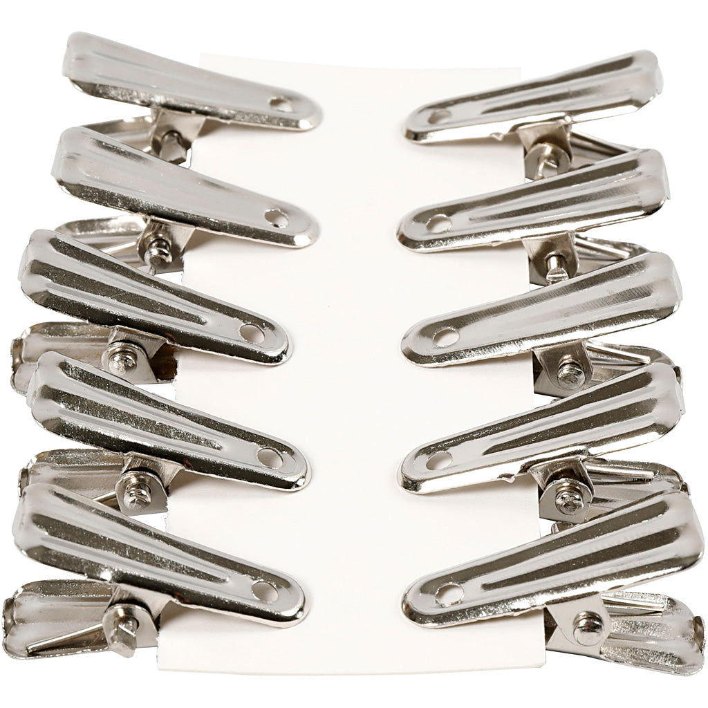 Deko-Klammer, L 27 mm, B 14 mm, Silber, 10 Stk/ 1 Pck [HOB-559540]