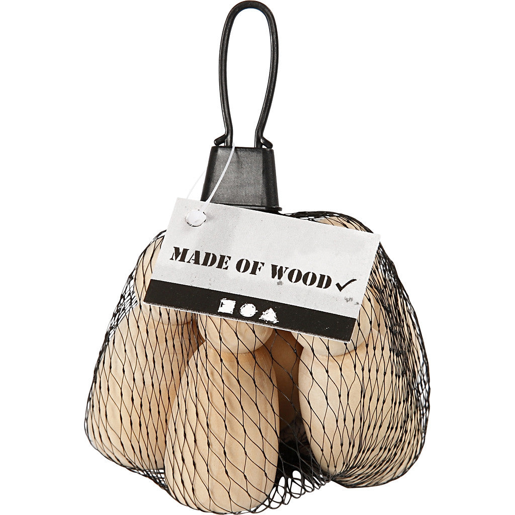 Holzfigurenkörper, H 6 cm, 5 Stk/ 1 Pck [HOB-55974]