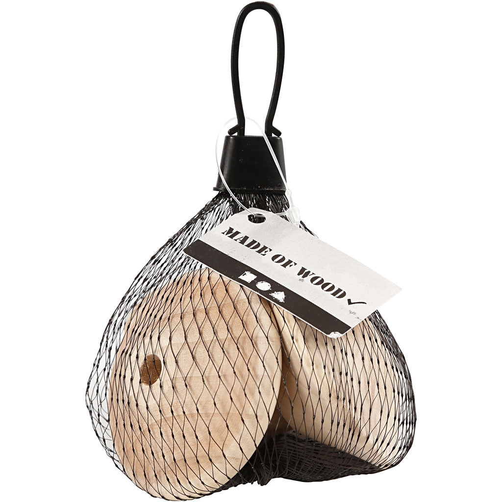 Holzperle in Diskusform, H 42 mm, D 63 mm, Lochgröße 8 mm, 3 Stk/ 1 Pck [HOB-56127]