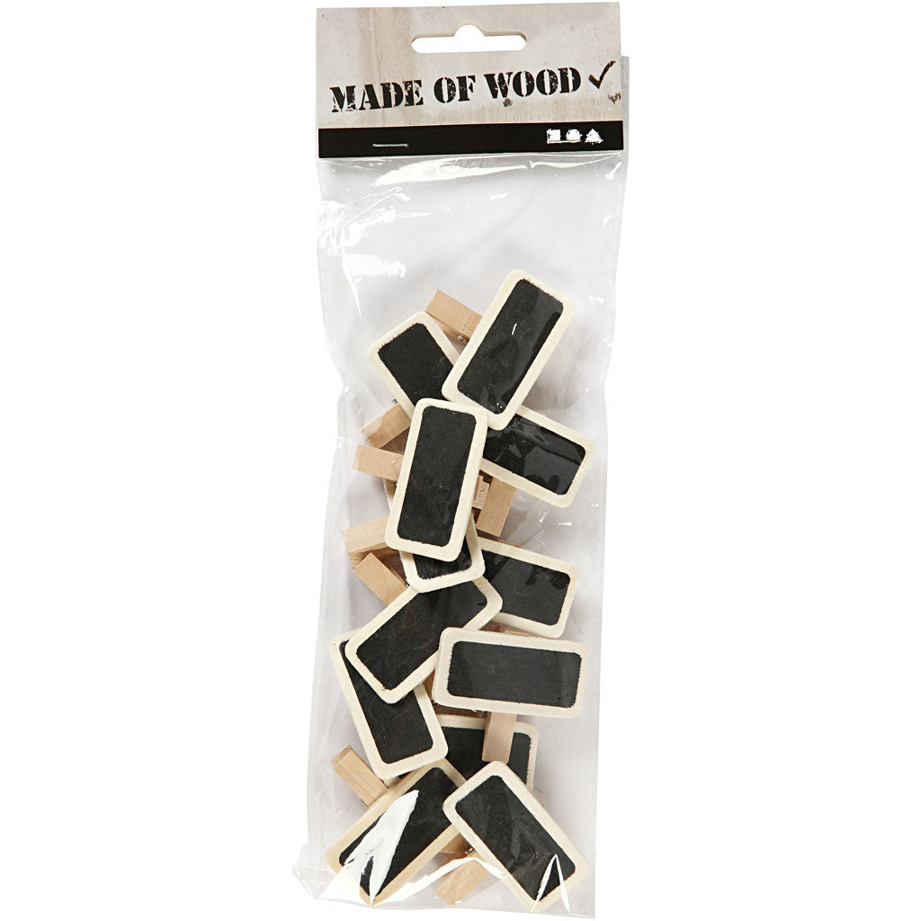 Tafel mit Klammern, Größe 4x2 cm, 12 Stk/ 1 Pck [HOB-562160]