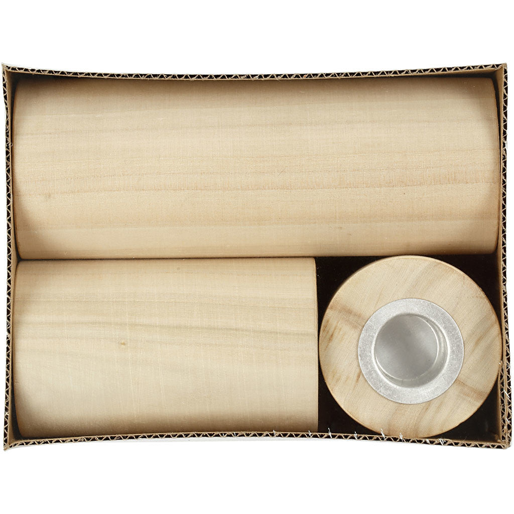 Kerzenhalter , H 14,5+9+6,5 cm, Lochgröße 2,3 cm, 3 Stk/ 1 Pck [HOB-56413]