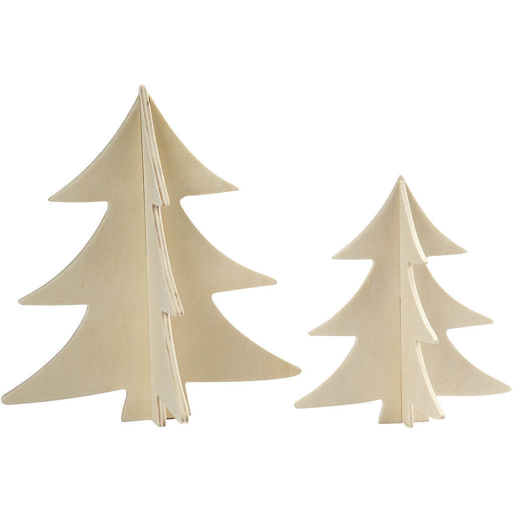 3D Weihnachtsbaum, H 13+18 cm, 2 Stk/ 1 Pck [HOB-56712]