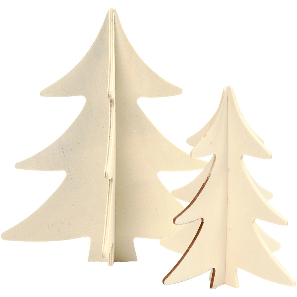 3D Weihnachtsbaum, H 13+18 cm, 2 Stk/ 1 Pck [HOB-56712]