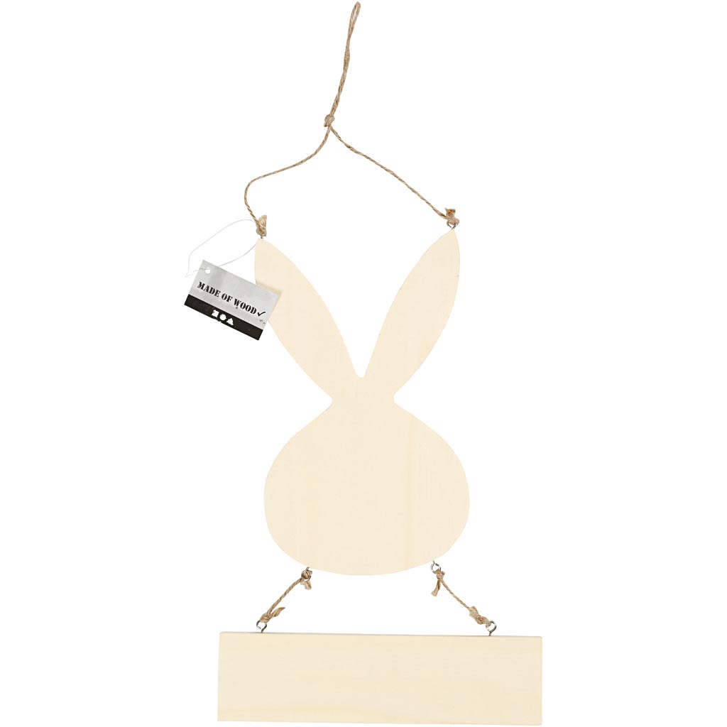Hase mit Schild, H 29,5 cm, B 19,2 cm, 1 Stk [HOB-56908]