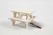 Miniatur-Picknick-Tisch, H 5,5 cm, L 8 cm, B 8 cm, 1 Stk [HOB-56927]