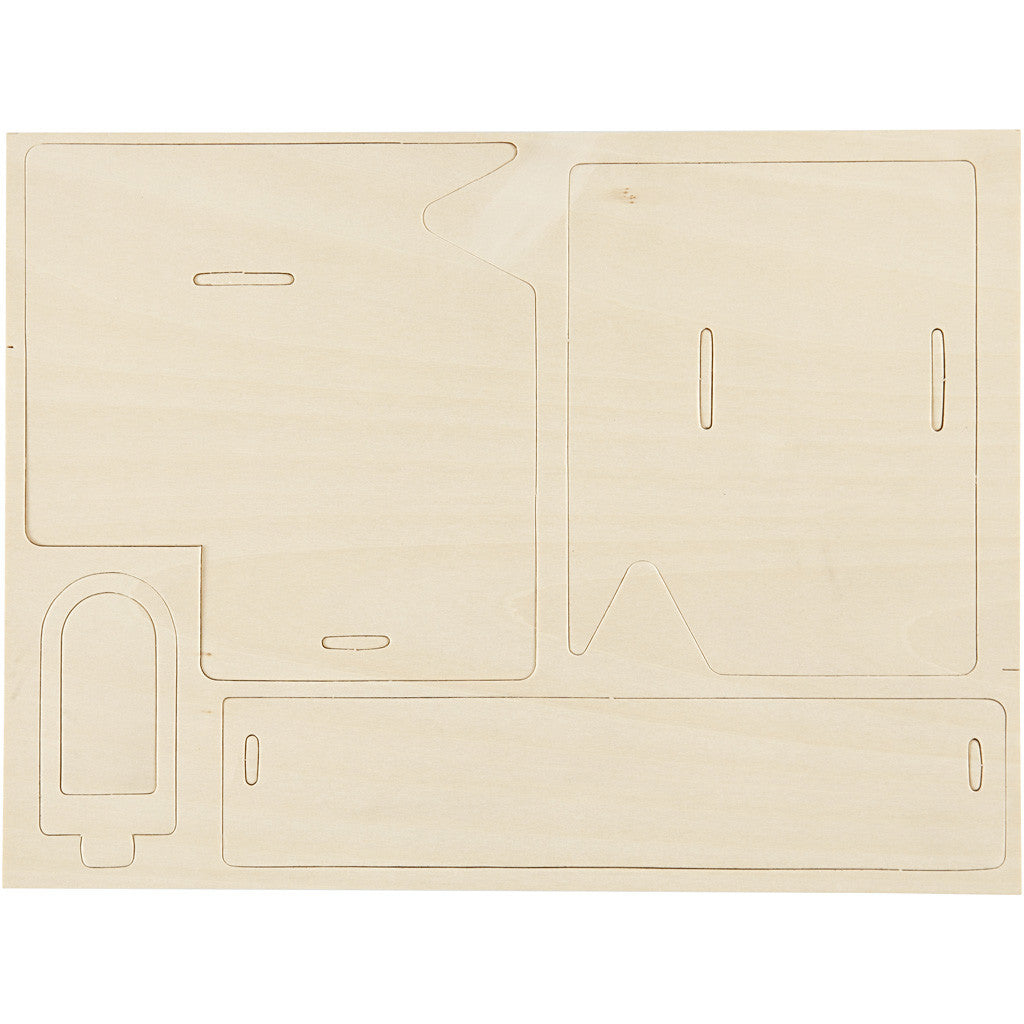 3D-Figuren zum Zusammensetzen, Haus mit Garage und Auffahrt, Größe 22,5x17,5x20,5, 1 Stk [HOB-57874]