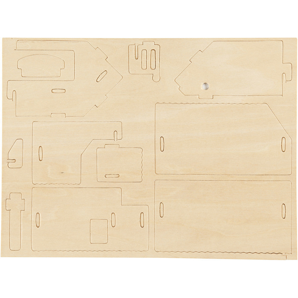 3D-Figuren zum Zusammensetzen, Haus mit Terrasse, Größe 19x17,5x15, 1 Stk [HOB-57875]