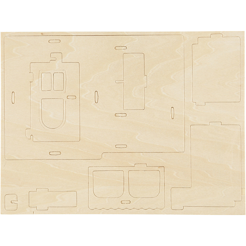 3D-Figuren zum Zusammensetzen, Haus mit Veranda, Größe 22,5x16x17,5, 1 Stk [HOB-57876]