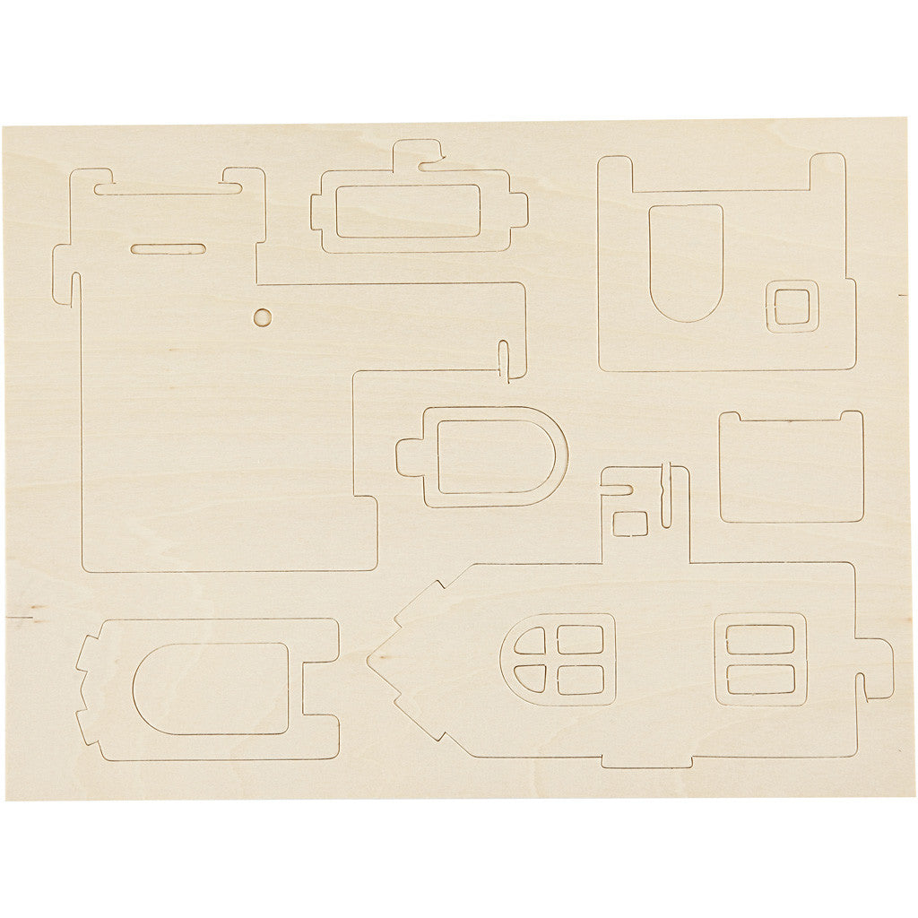 3D-Figuren zum Zusammensetzen, Haus mit Balkon, Größe 15,8x17,5x19,5, 1 Stk [HOB-57877]