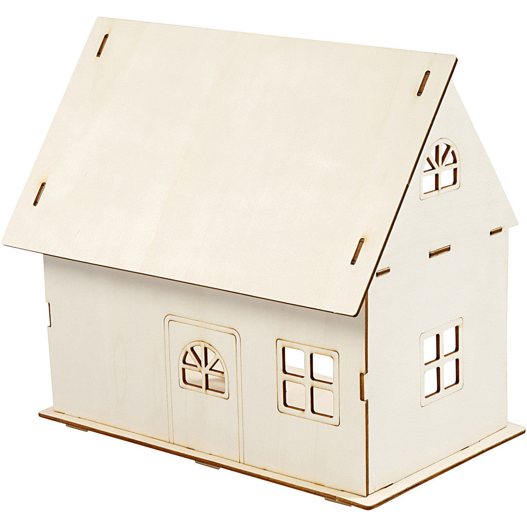 Puppenhaus zum Zusammenbauen, H 25 cm, Größe 18x27 cm, 1 Stk [HOB-57879]