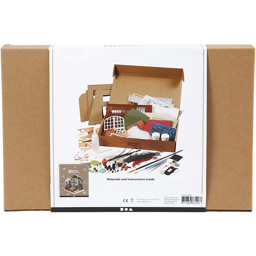 DIY-Miniatur-Zimmer, Gartenzimmer, H 21 cm, B 19,5 cm, 1 Stk [HOB-57880]