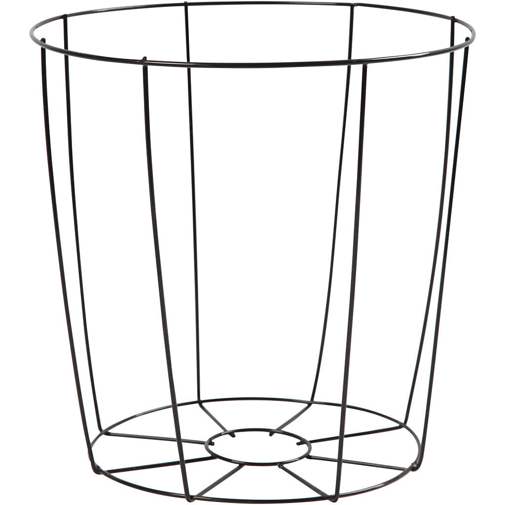 Lampenschirm-Gestell, H 20 cm, D 15,5-20 cm, Schwarz, 1 Stk [HOB-58025]