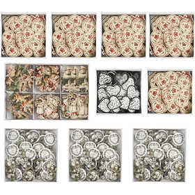 Holz-Sticker, Größe 20-50 mm, Inhalt kann variieren , 10 Pck/ 1 Pck [HOB-58042]