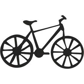 Stanzfigur aus Karton, Fahrrad, Größe 77x48 mm, Schwarz, 10 Stk/ 1 Pck [HOB-586039]