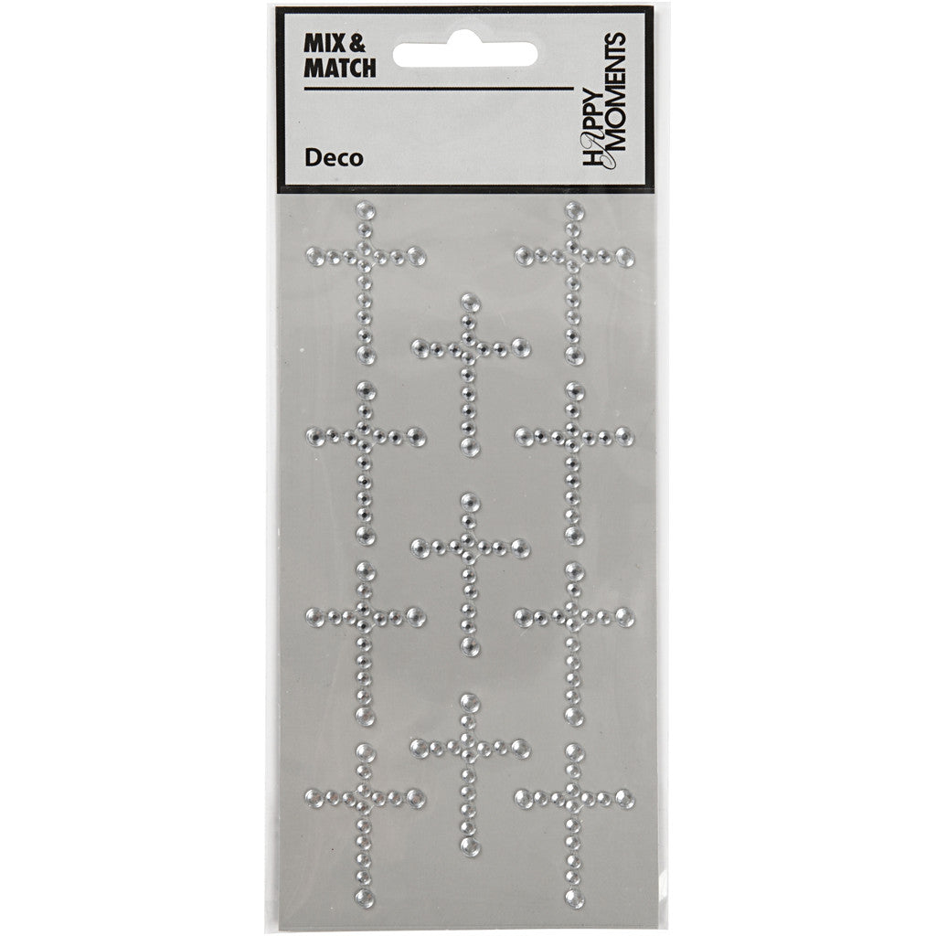 Strasstein-Sticker, Größe 35x25 mm, Silber, 11 Stk/ 1 Pck [HOB-586043]