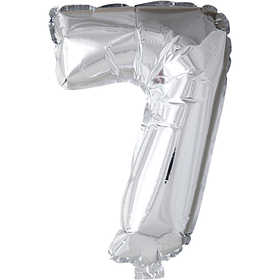 Folienballon, 7, H 41 cm, Silber, 1 Stk [HOB-59191]