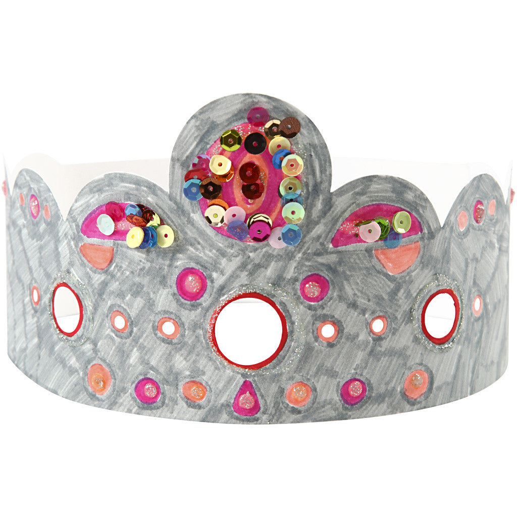 Kronen, H 10-16,5 cm, L 60 cm, 230 g, Weiß, 50 Stk/ 1 Pck [HOB-59263]