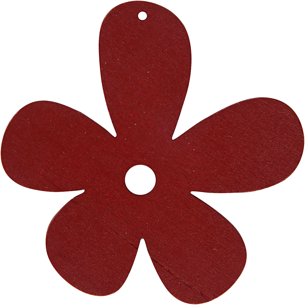 Flower, size 57x51 mm, thickness 2 mm, claret, 10 pc