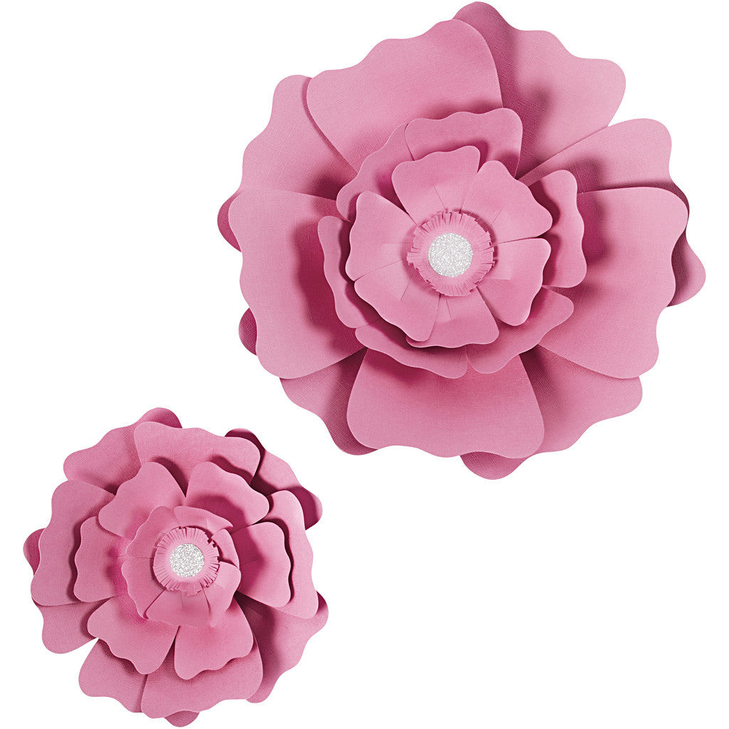 Papierblumen, D 15+25 cm, 230 g, Rosa, 2 Stk/ 1 Pck [HOB-599909]