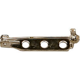 Broschenrückseite, L 25 mm, Versilbert, 10 Stk/ 1 Pck [HOB-600720]