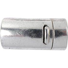 Magnetverschluss, D 26 mm, Lochgröße 10 mm, Antiksilber, 1 Stk [HOB-60146]