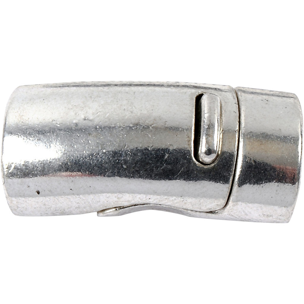 Magnetverschluss, D 26 mm, Lochgröße 10 mm, Antiksilber, 1 Stk [HOB-60146]
