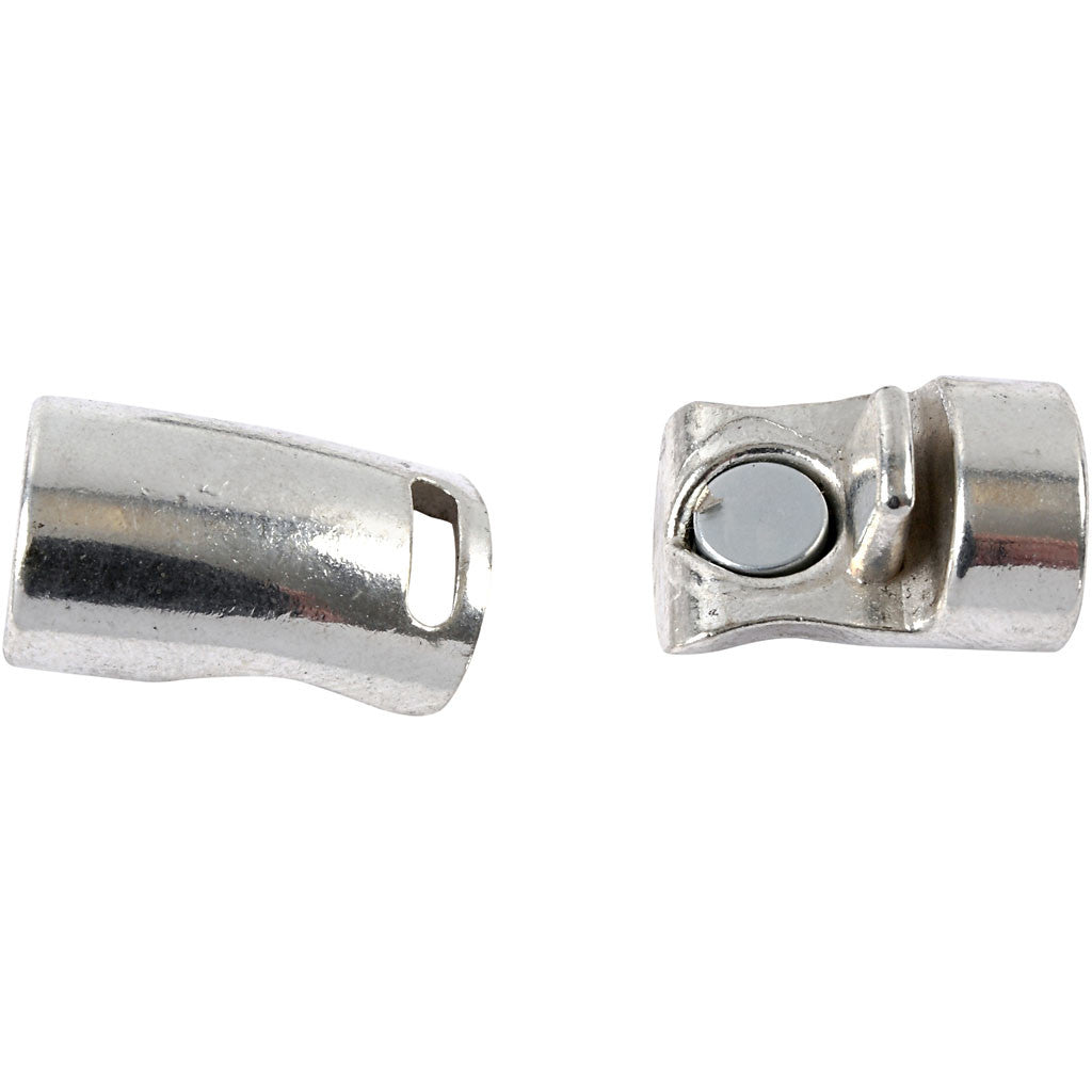 Magnetverschluss, D 26 mm, Lochgröße 10 mm, Antiksilber, 1 Stk [HOB-60146]