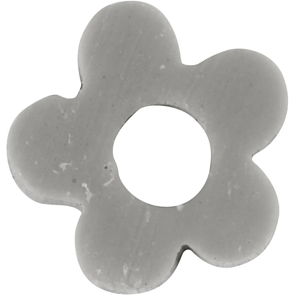 Tonperlen, D 5-6 mm, Lochgröße 2 mm, Grau, 145 Stk/ 1 Pck [HOB-61002]