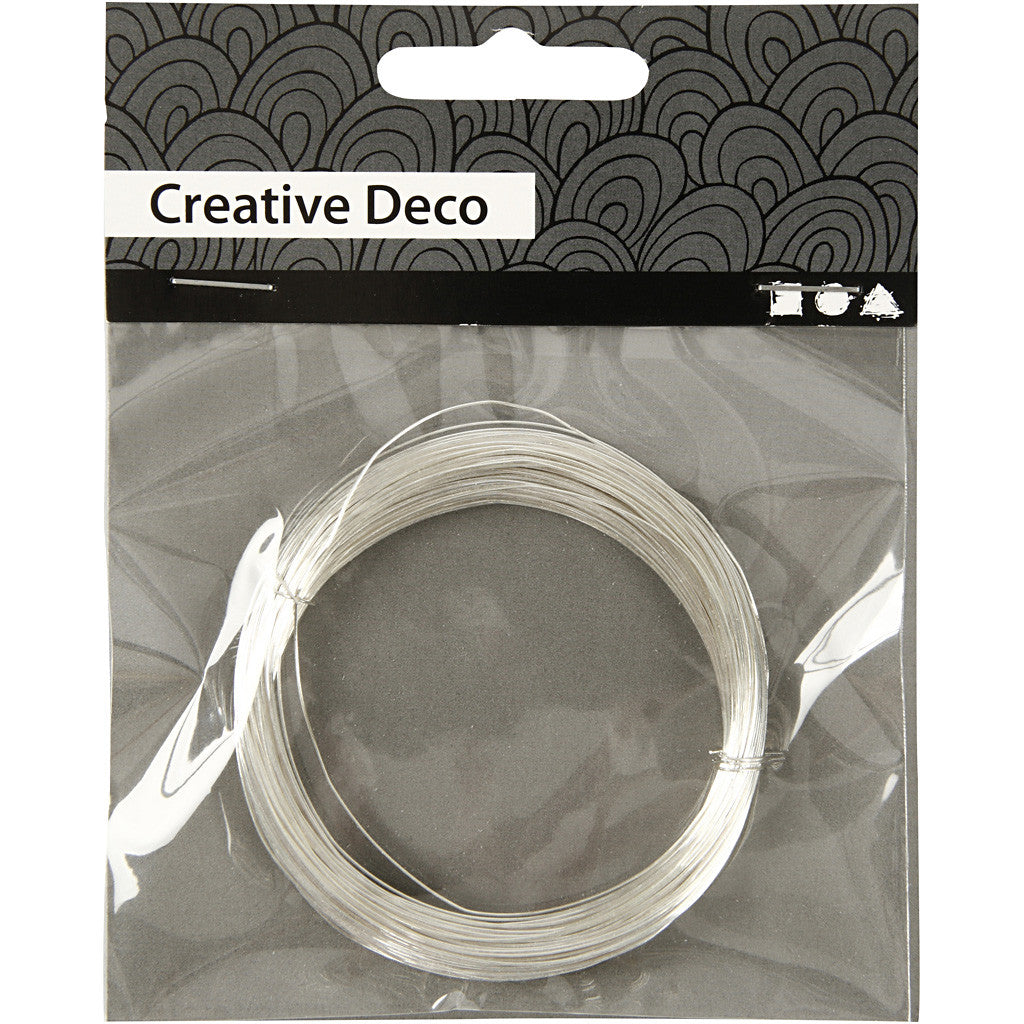 Silberdraht, Dicke 0,4 mm, Versilbert, 20 m/ 1 Rolle [HOB-61004]