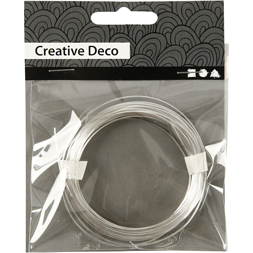 Silberdraht, Dicke 0,8 mm, Versilbert, 6 m/ 1 Rolle [HOB-61008]