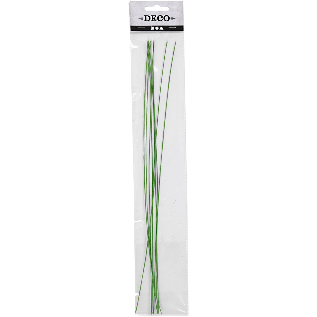 Blumendraht, L 30 cm, D 0,6 mm, Grün, 20 Stk/ 1 Pck [HOB-610350]