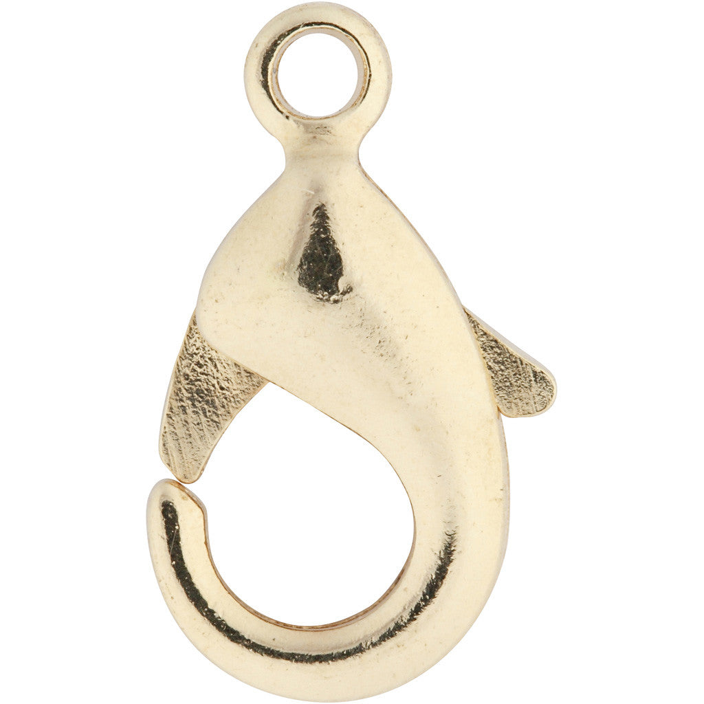 Karabinerhaken, L 10,1 mm, Vergoldet, 5 Stk/ 1 Pck [HOB-61049]