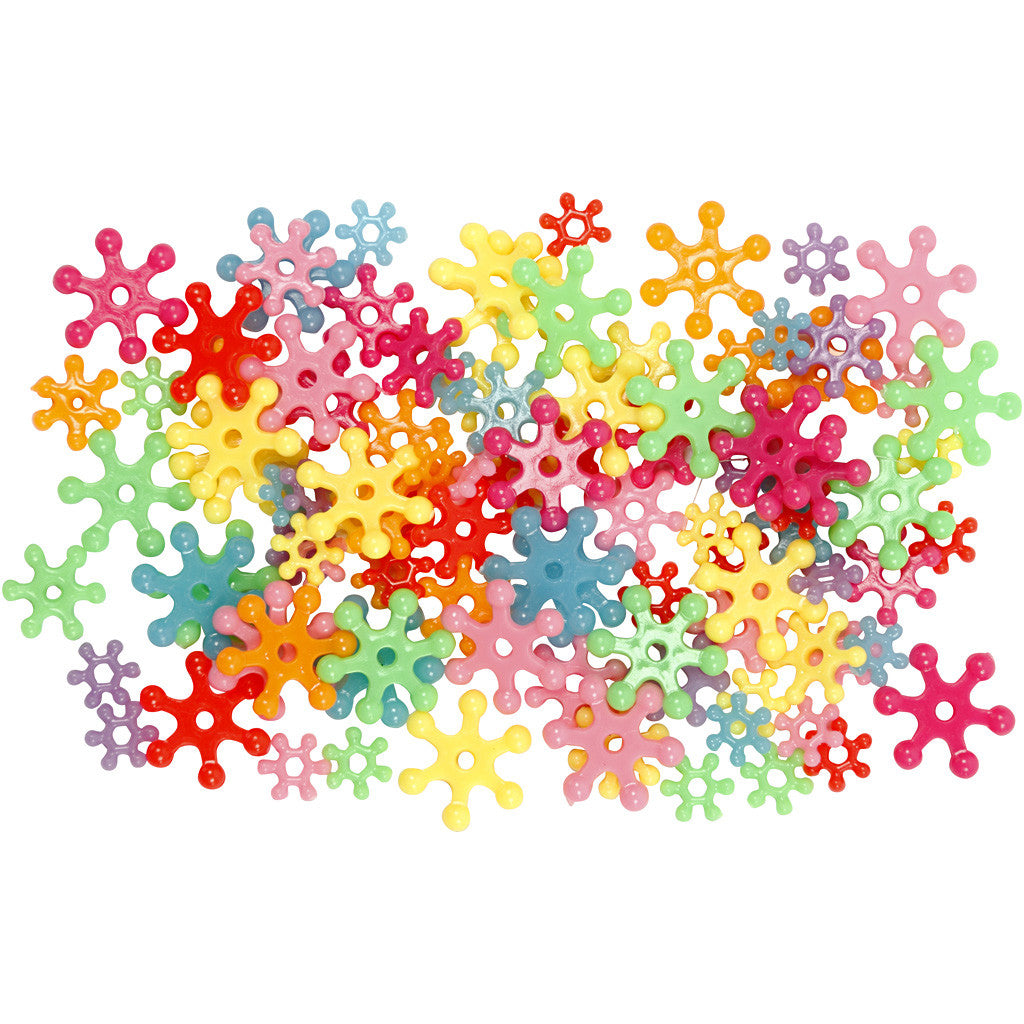 Kunststoffperlen-Mix Figuren, D 7-13,5 mm, Lochgröße 2 mm, ca. 4000 Stk, Sortierte Farben, 270 g, 700 ml/ 1 Dose [HOB-61761]