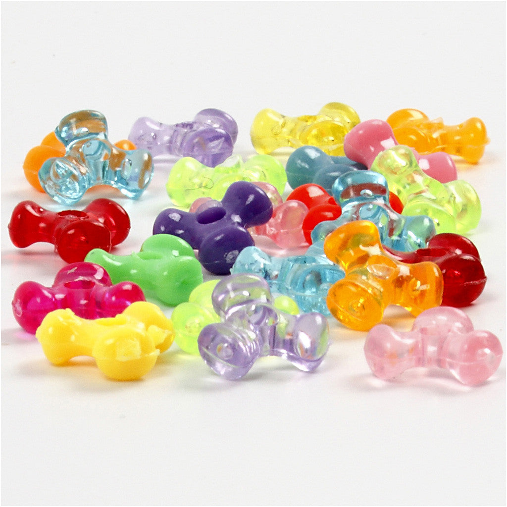 Kunststoffperlen-Mix, D 10 mm, Lochgröße 2 mm, ca. 200 Stk, 65 g, 125 ml/ 1 Pck [HOB-617760]