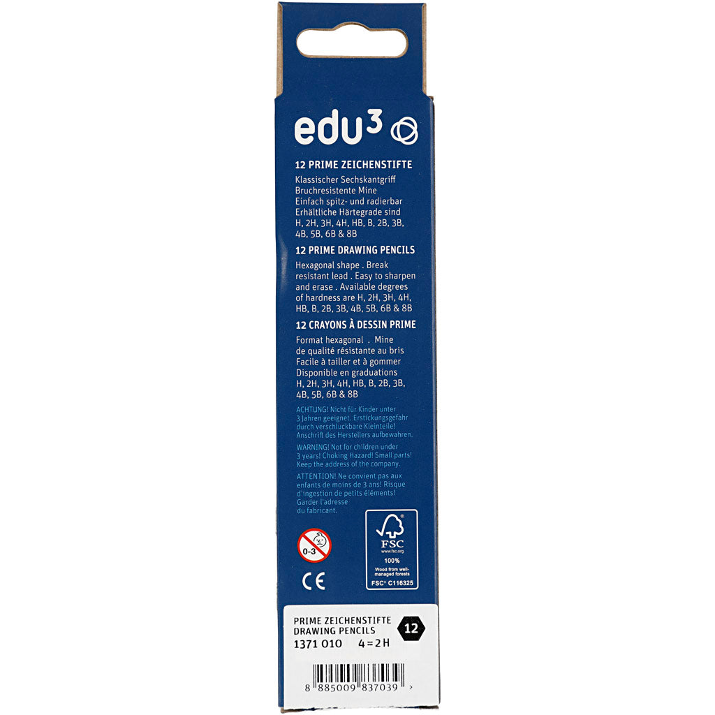 edu Zeichenstifte, 2H, 12 Stk/ 1 Pck [HOB-620173]