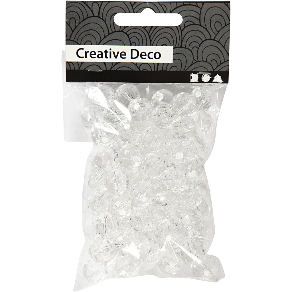 Prisma aus Acryl, Größe 12 mm, Lochgröße 1,2 mm, Glänzend transparent, 77 Stk/ 1 Pck [HOB-636890]