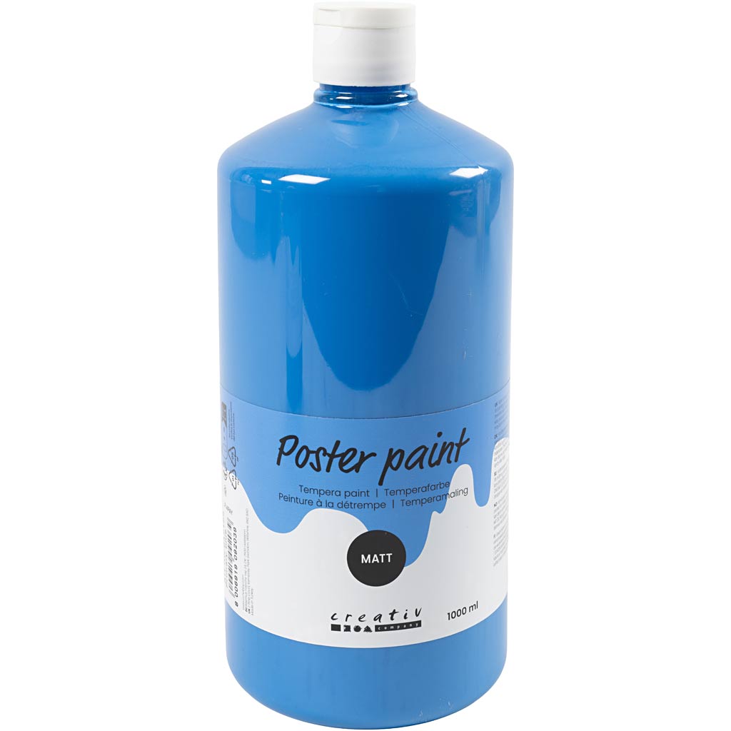 Poster paint Matte, primary blue, 1000 ml/ 1 bottle