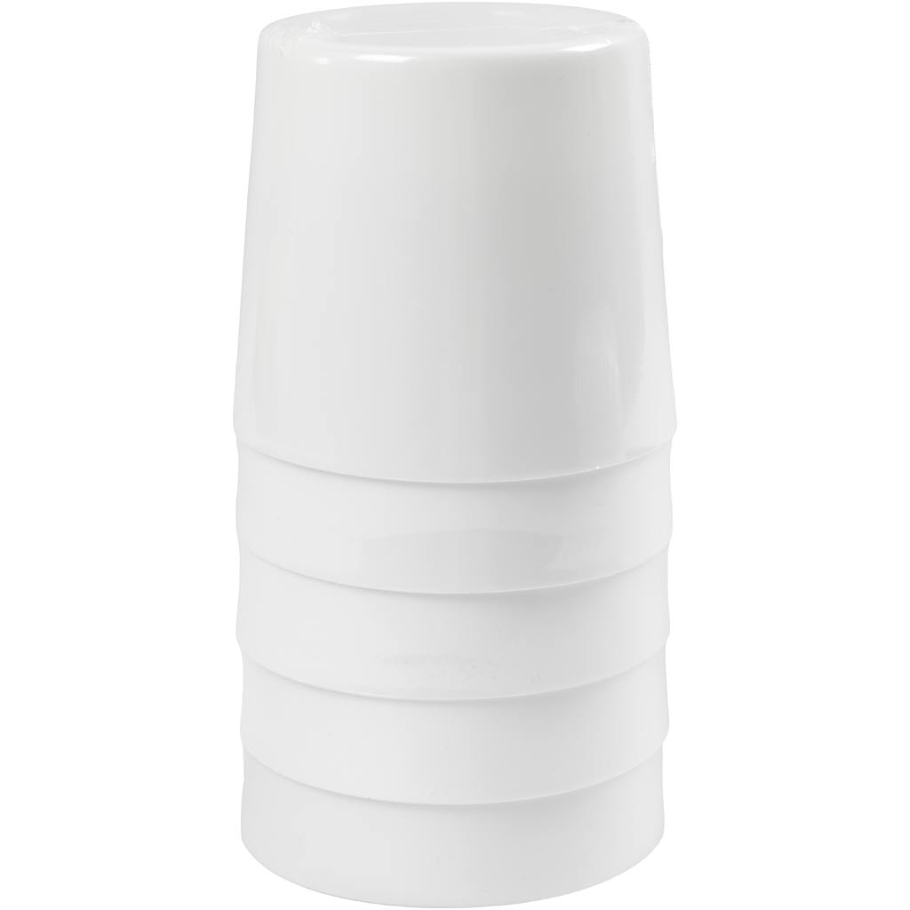 Becher/Wasserbehälter, H 9,5 cm, D 8,5 cm, 300 ml, Weiß, 5 Stk/ 1 Pck [HOB-667051]