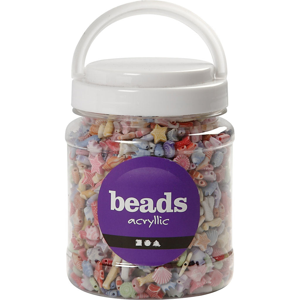 Pastellperlen, Größe 9-12 mm, Lochgröße 1,2 mm, ca. 1600 Stk, 500 g, 700 ml/ 1 Dose [HOB-69980]