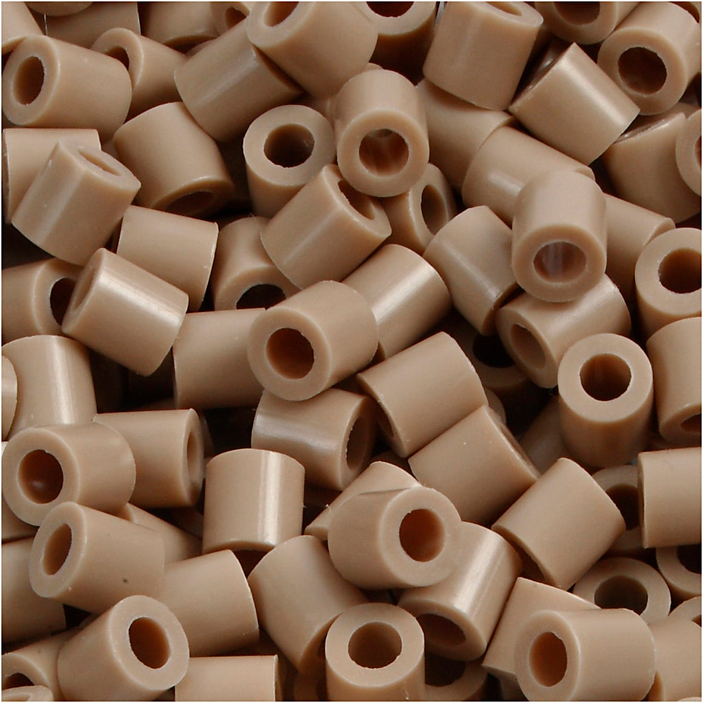 Fuse Beads, size 5x5 mm, hole size 2,5 mm, medium, beige (32248), 6000 pc