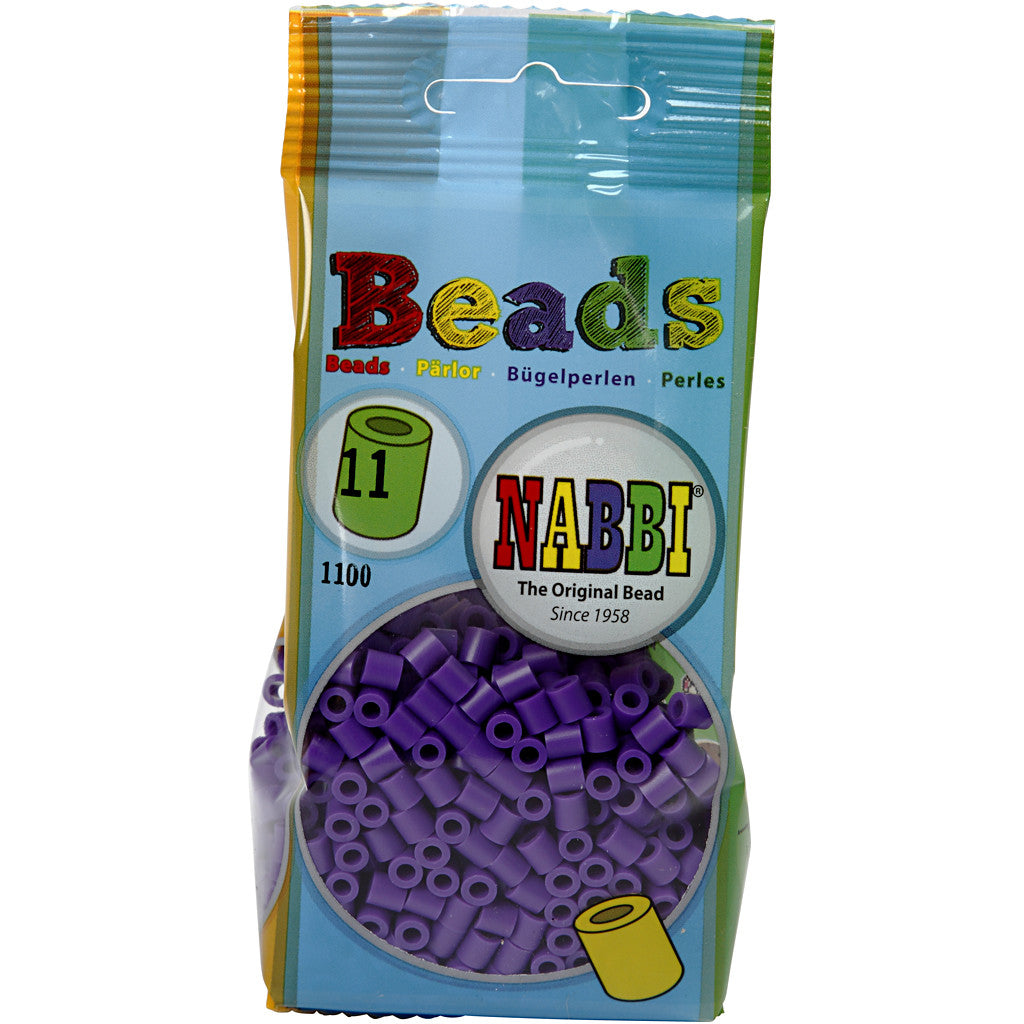 Bügelperlen, Größe 5x5 mm, Lochgröße 2,5 mm, medium, Dunkellila (32234), 1100 Stk/ 1 Pck [HOB-751110]