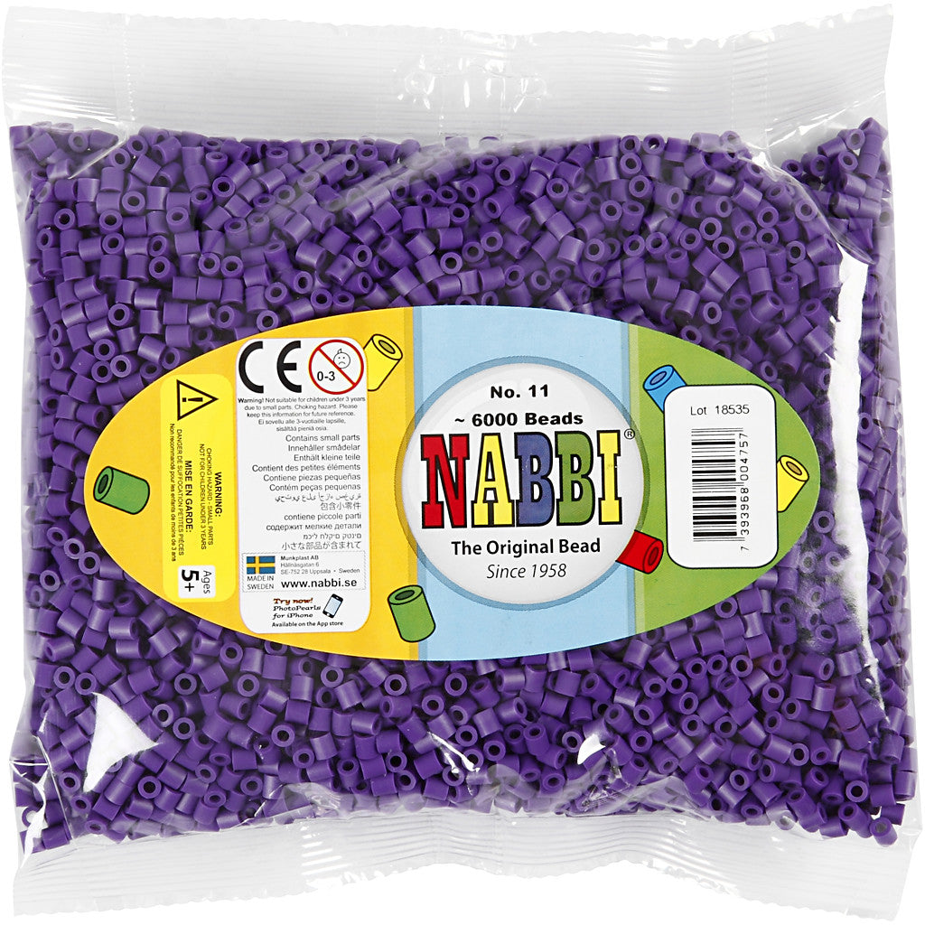 Bügelperlen, Größe 5x5 mm, Lochgröße 2,5 mm, medium, Dunkellila (32234), 6000 Stk/ 1 Pck [HOB-751111]