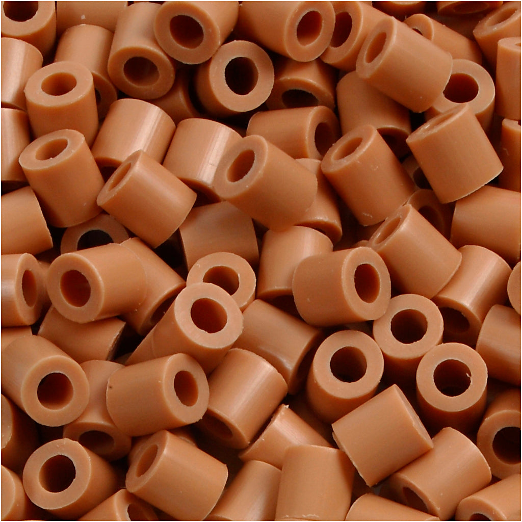 Fuse Beads, size 5x5 mm, hole size 2,5 mm, medium, light brown (32260), 6000 pc