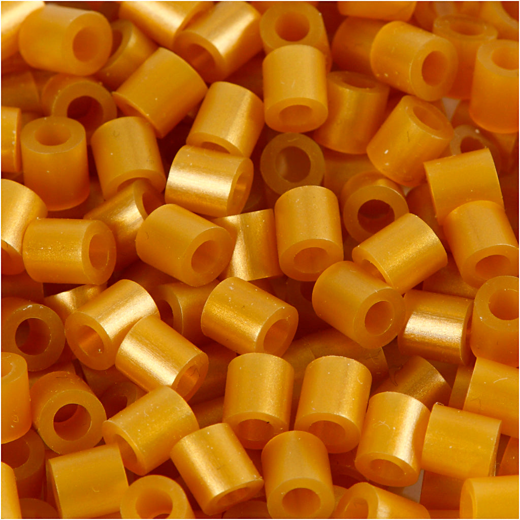 Fuse Beads, size 5x5 mm, hole size 2,5 mm, medium, gold (32263), 6000 pc