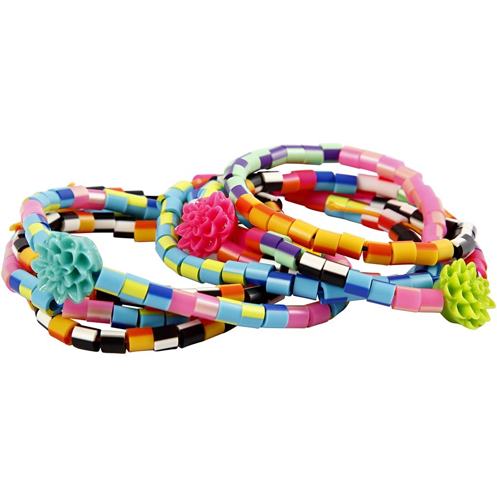 Bügelperlen, Größe 5x5 mm, Lochgröße 2,5 mm, medium, Gestreift, 10000sort./ 1 Pck [HOB-75210]