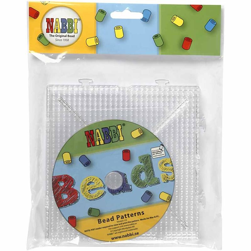 Steckplatte, Großes Quadrat, Größe 15x15 cm, medium, Transparent, 2 Stk/ 1 Pck [HOB-75309]