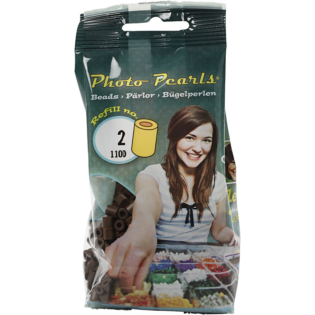 Fotoperlen, Größe 5x5 mm, Lochgröße 2,5 mm, medium, Dunkelbraun (2), 1100 Stk/ 1 Pck [HOB-755520]