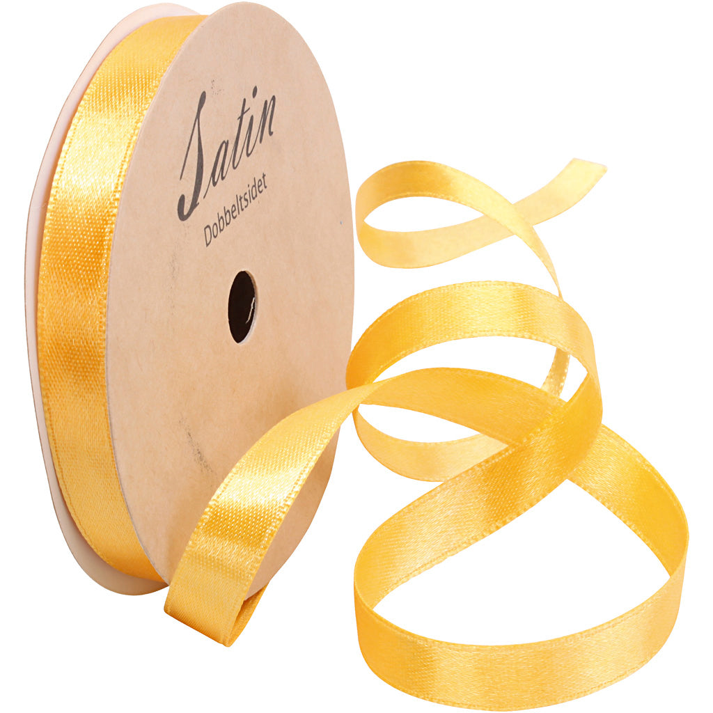 Satinband, B 10 mm, Gelb, 10 m/ 1 Rolle [HOB-780114]