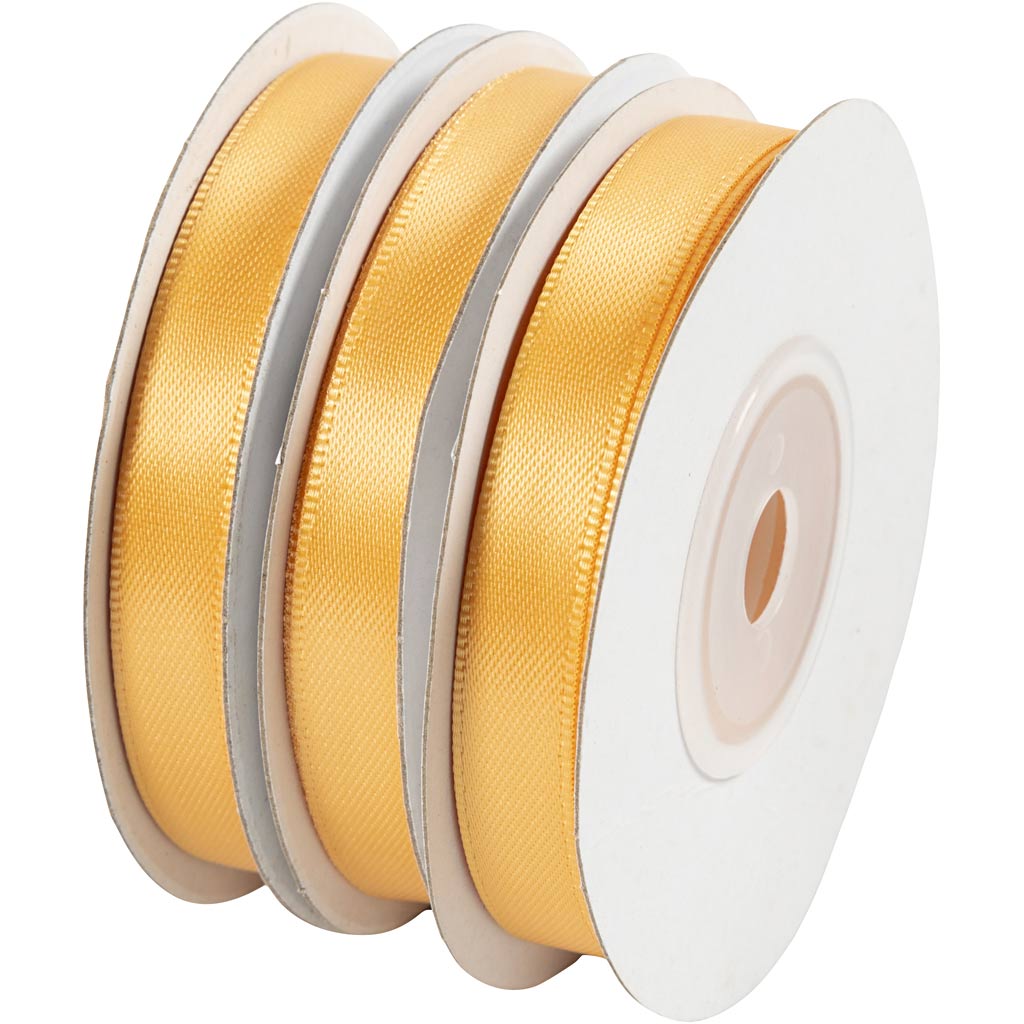 Satinband, B 10, Gelb, 3x10 m/ 1 Rolle [HOB-780214]