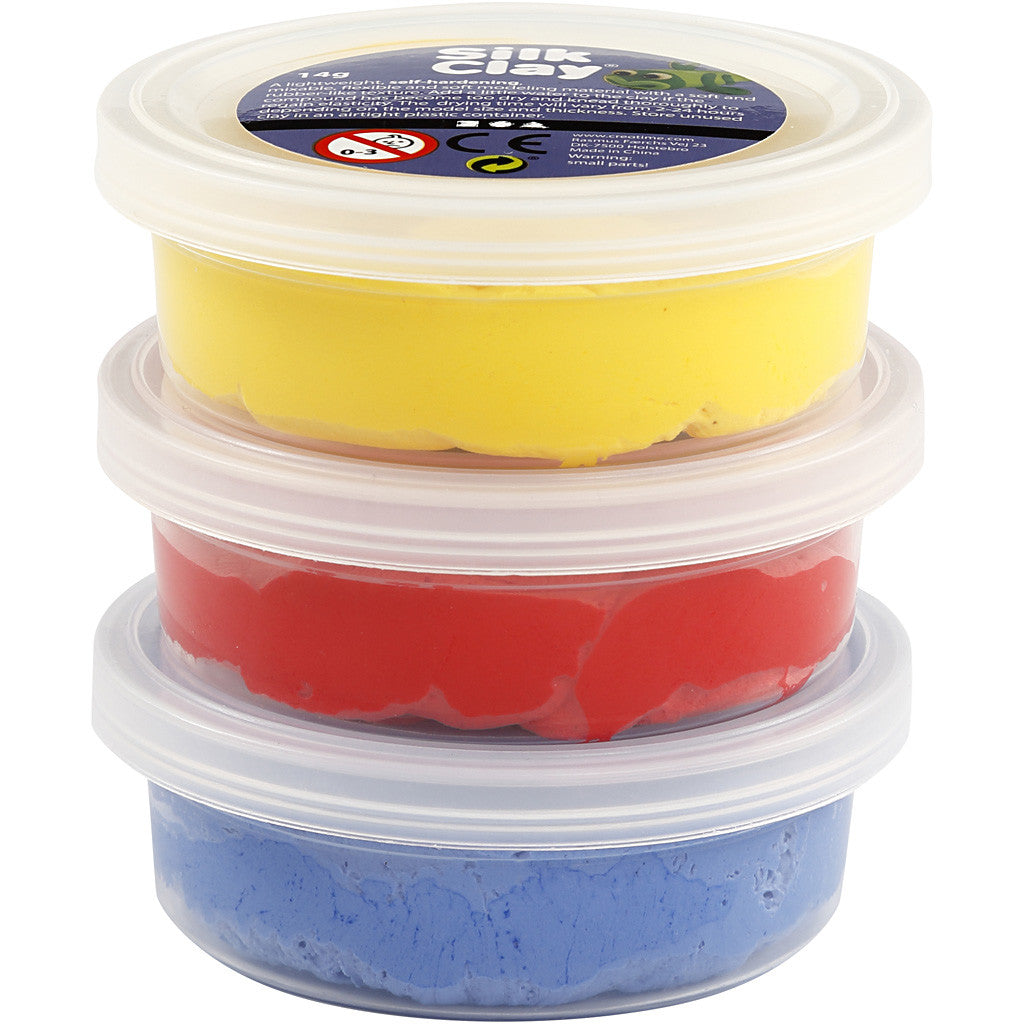 Silk Clay®, Blau, Rot, Gelb, 3x14 g/ 1 Pck [HOB-78149]